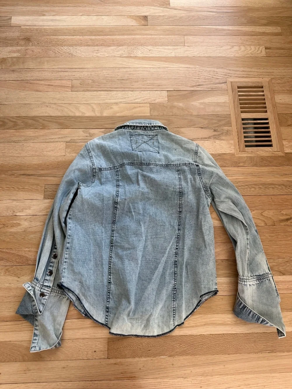 Free people denim button up shirt